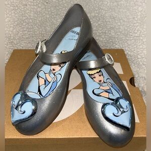 Mini Melissa Silver Cinderella Dress Shoes